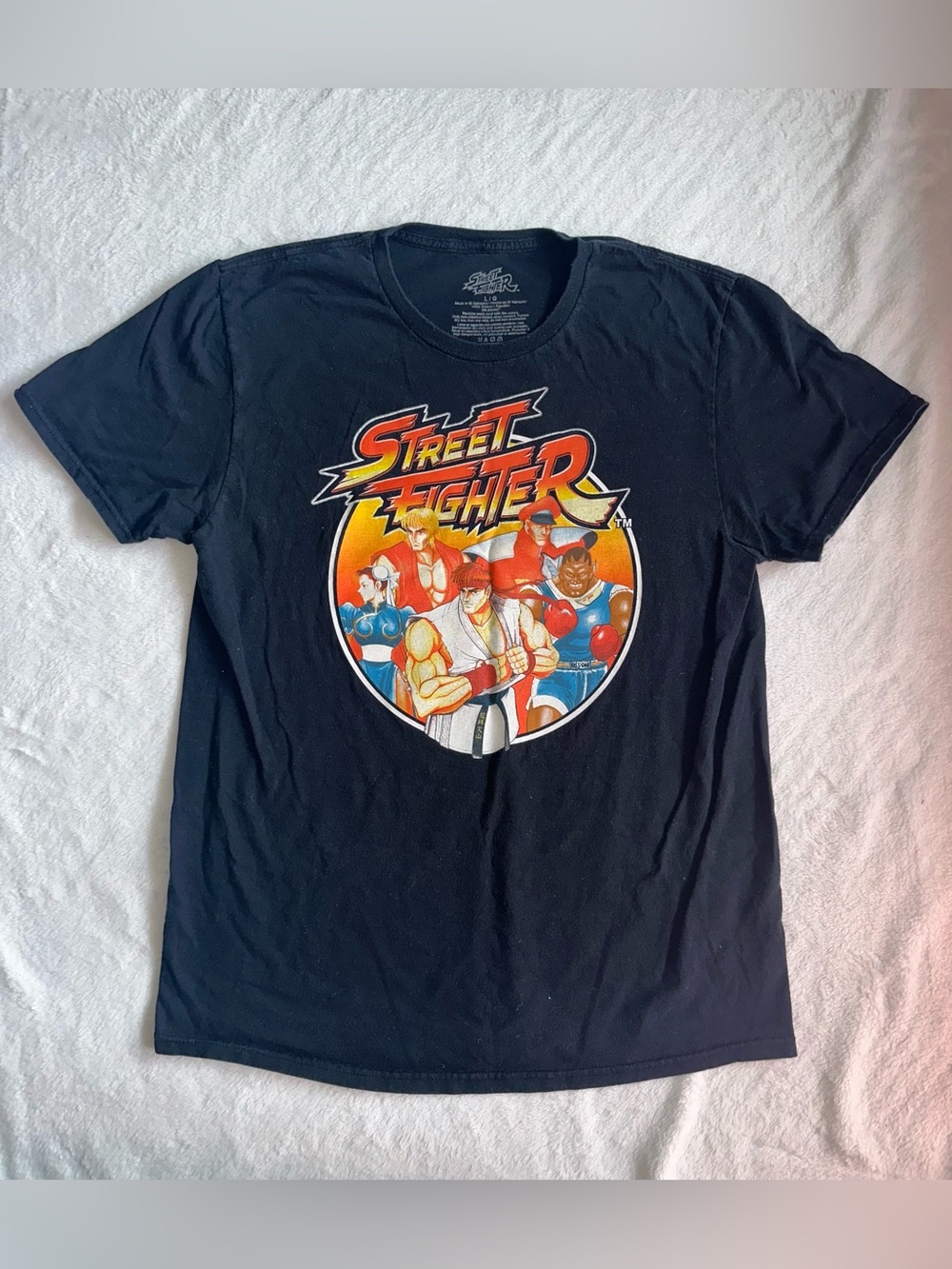 Mens Street Fighter Graphic T-Shirt Size Large L Black